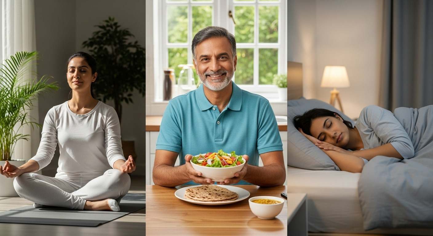 Role of Meditation, Nutrition and Sleep in Managing Stress